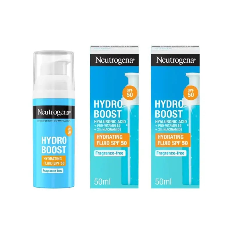 Neutrogena Hydro Boost Facial Moisturising Fluid Cream Spf50, 2X50 Ml