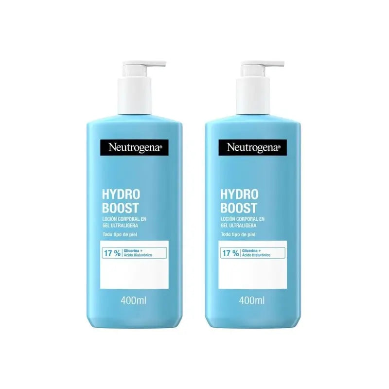 Neutrogena Hydro Boost Ultra Light Moisturising Body Gel Cream, 2X400 Ml