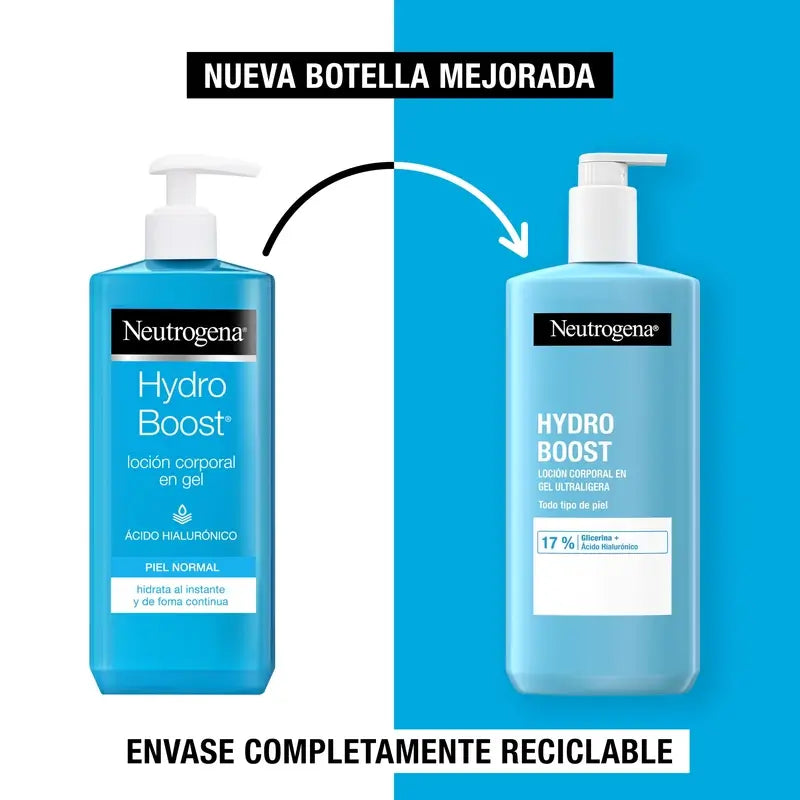 Neutrogena Hydro Boost Ultra Light Moisturising Body Gel Cream, 2X400 Ml