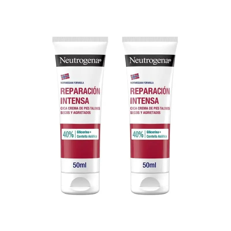 Neutrogena Intense Repair Cica Cracked Heel Foot Cream, 2X50 Ml