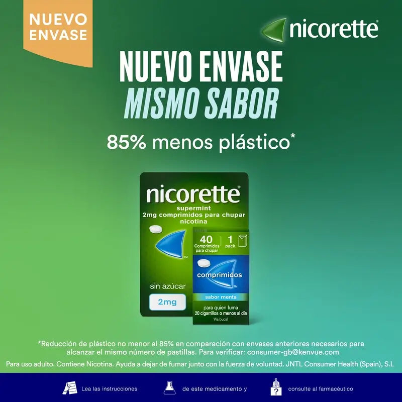 New packaging Nicorette® Supermint 2 mg, 40 tablets