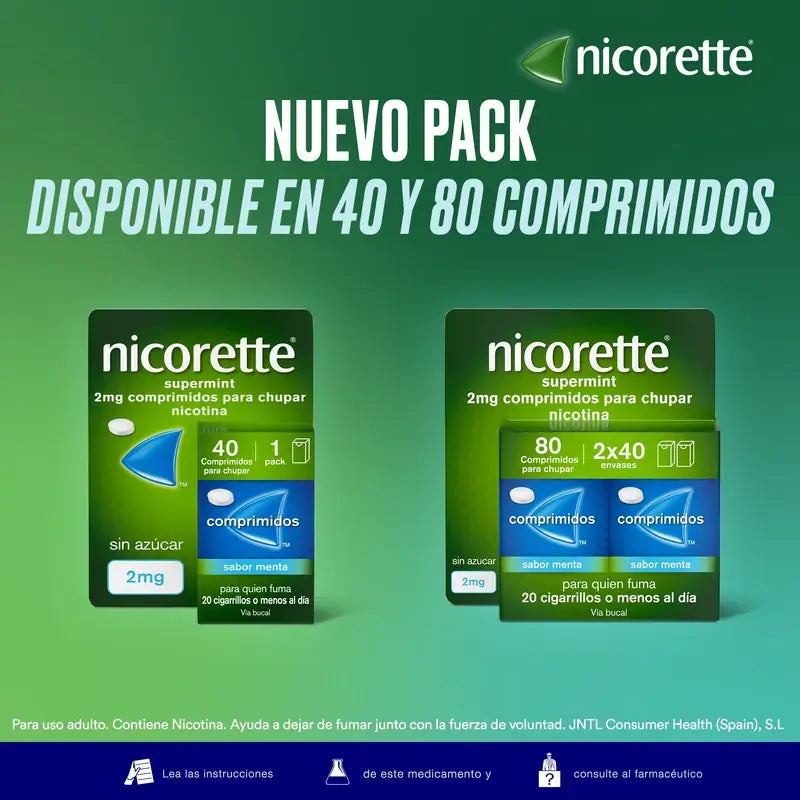 Nicorette® Supermint 2 mg, 40 tablets