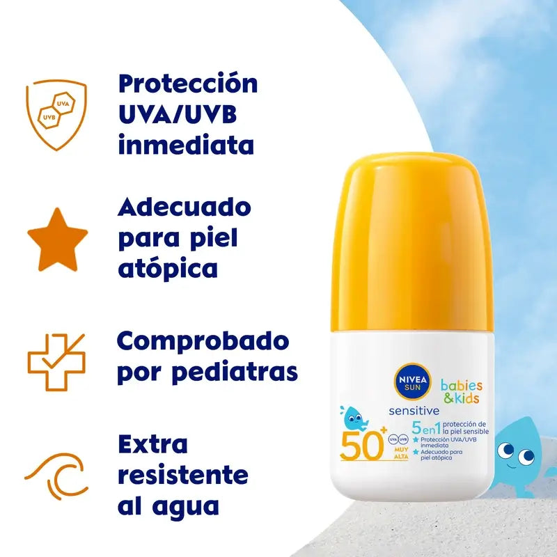 Nivea Sun Babies & Kids Sensitive Roll-On Sun Kids Spf50+ 50Ml