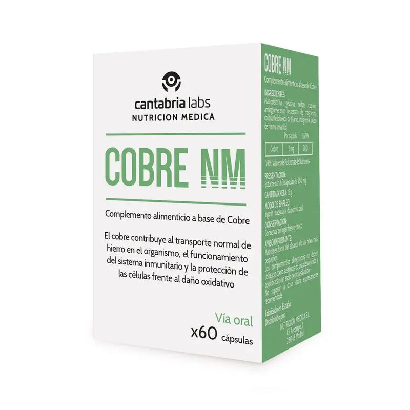 Copper NM 60 Capsules, Cantabria Labs Medical Nutrition