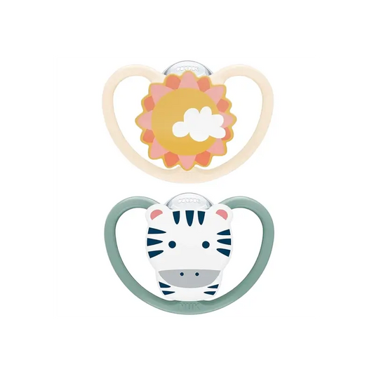 Nuk Pacifier Space Zebra/Sun T2 6-18M Silicone , 2 units