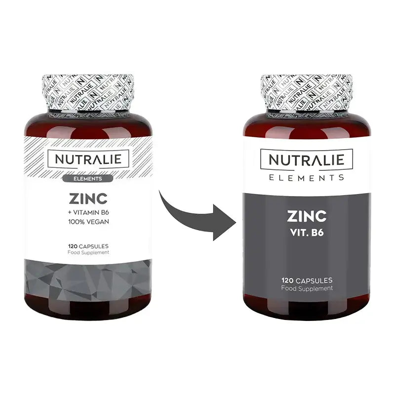 Nutralie Zinc With Vitamin B6 Acne Hair Skin Vegan , 120 capsules