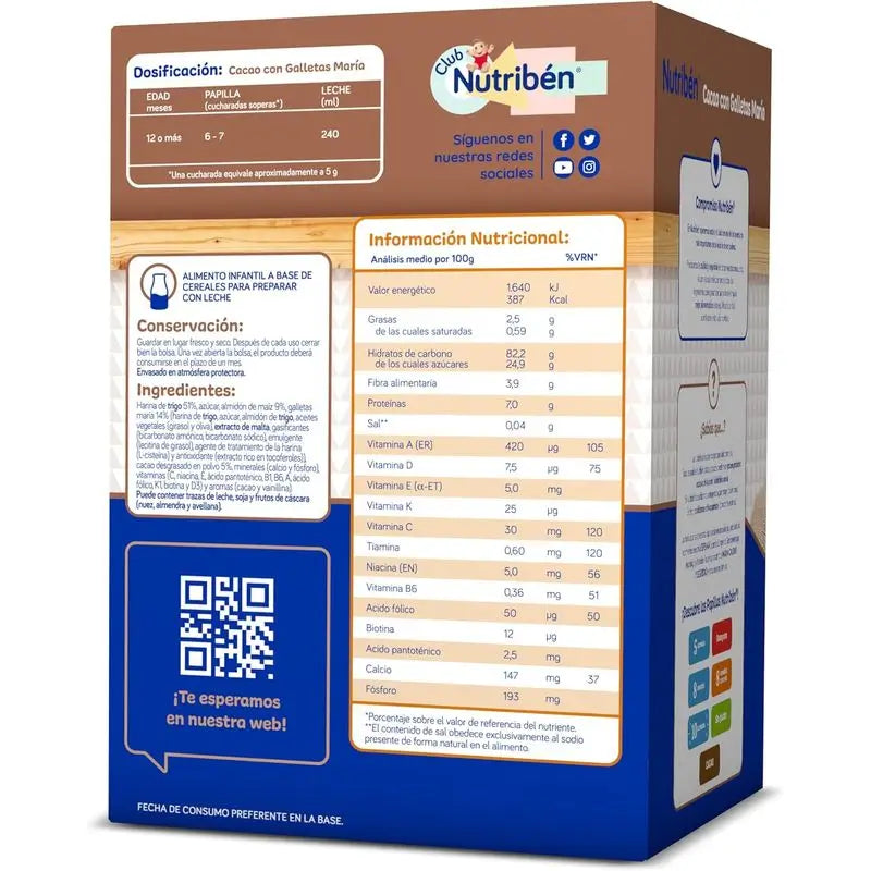 Nutriben Papilla Cacao with Maria Cookies 500 g