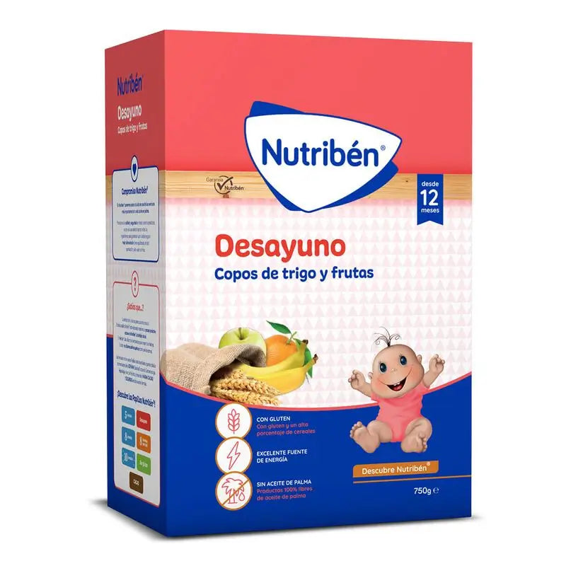 Nutribén Papilla Breakfast Flakes Wheat and Fruit, 750 g