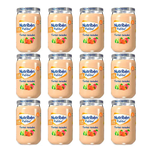 Nutriben Potito Assorted Fruits, 12 x 235 grams