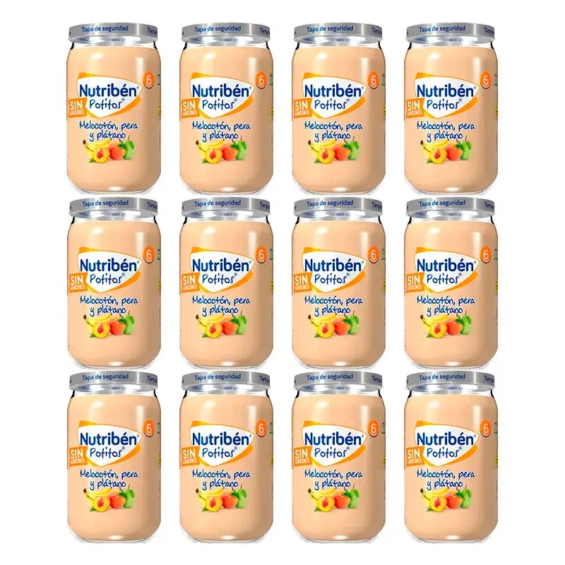 Nutriben Potito Peach, Pear & Banana , 12 x 235 grams