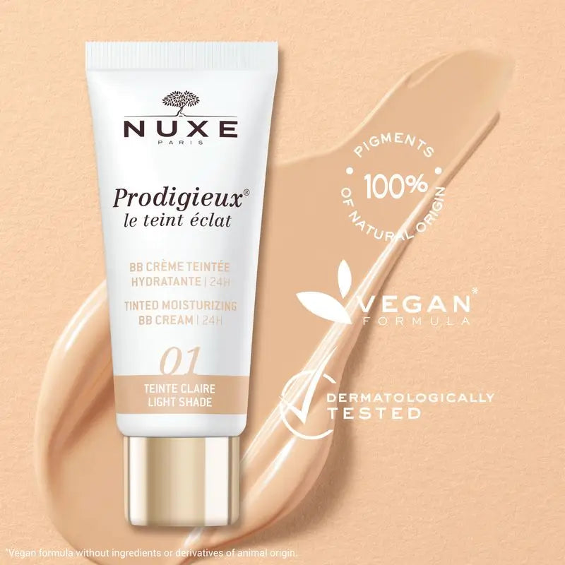 Nuxe Moisturising Bb Cream with Colour 24H, Prodigieux® Le Teint Éclat 30Ml - Light Shade