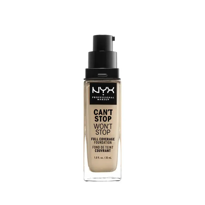 Nyx Long Wear Foundation Can'T Stop Won'T Stop Full Coverage Foundation Shade 6.5 Nude Light Colour, 30 ml