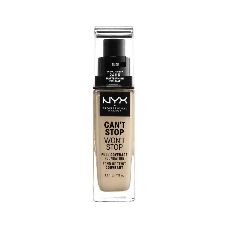 Nyx Long Wear Foundation Can'T Stop Won'T Stop Full Coverage Foundation Shade 6.5 Nude Light Colour, 30 ml