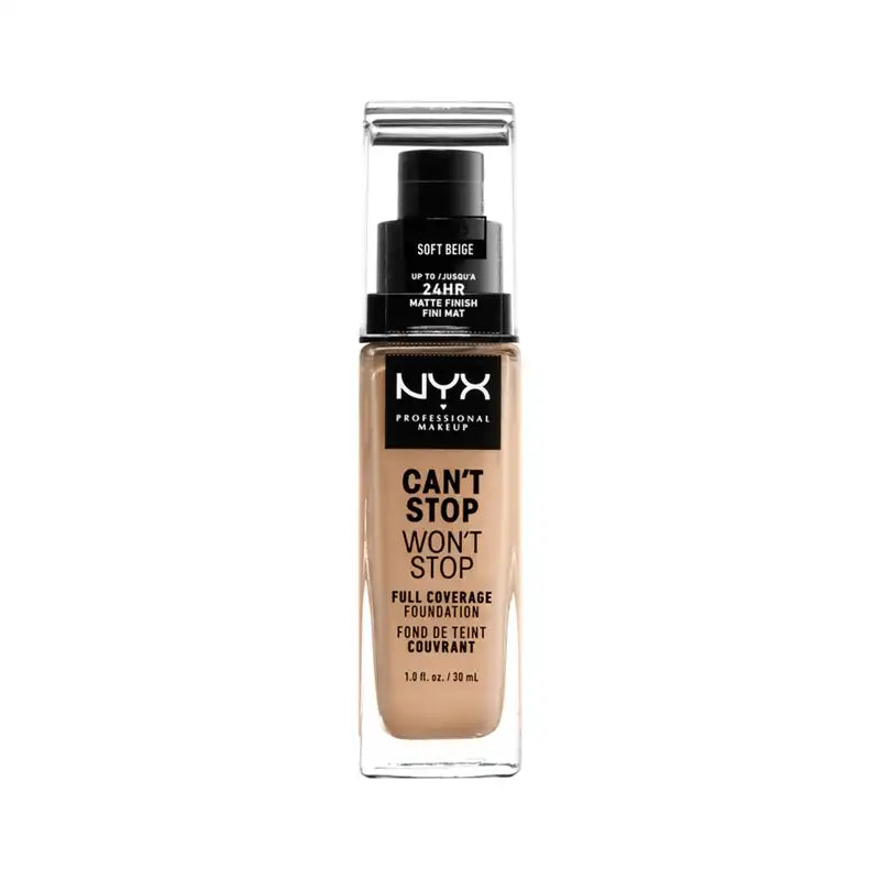 Nyx Can'T Stop Won'T Stop Full Coverage Foundation Foundation Shade 7.5 Soft Beige Medium , 30 ml