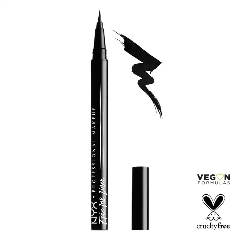 Nyx Eyeliner Waterproof Epic Ink Liner, Brush Tip, Waterproof , 1 ml