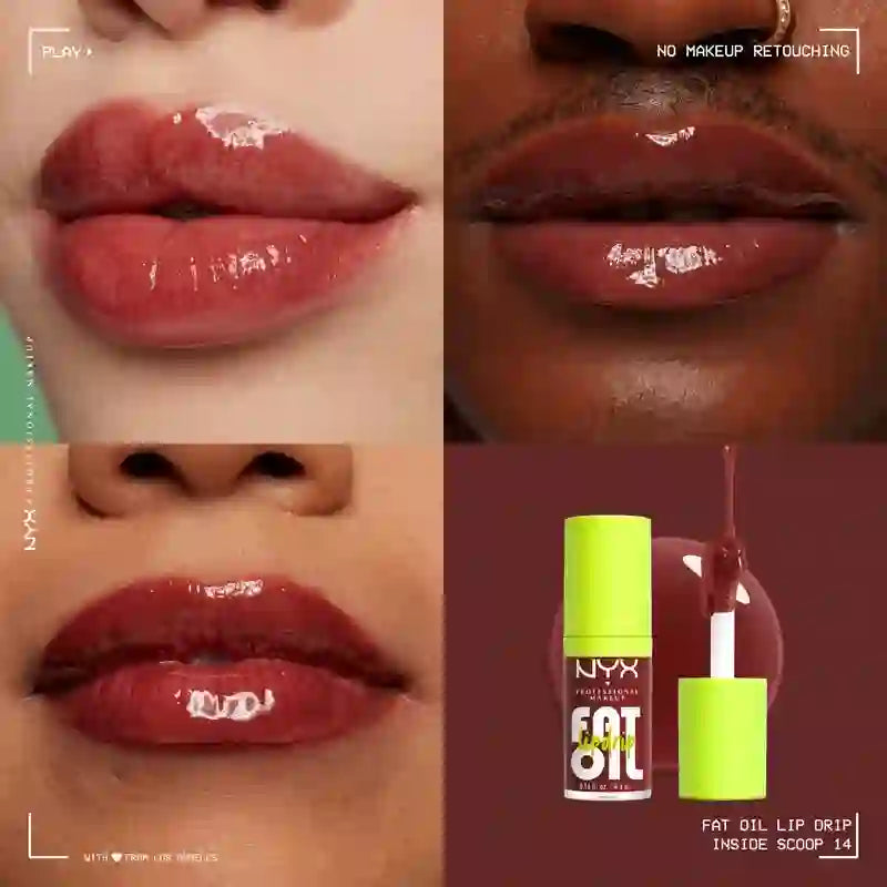 Nyx Fat Oil Lip Drip Lip Oil, Shade Inside Scoop , 4.8 ml