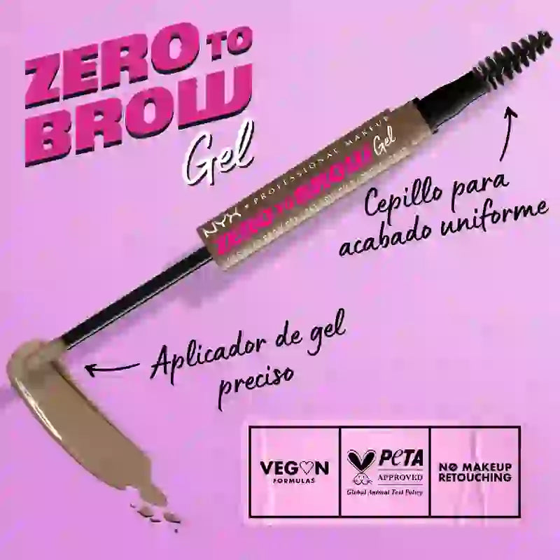 Nyx Long Lasting Brow Filler Gel Zero To Brow. Shade Ash Brown. , 1 pcs.