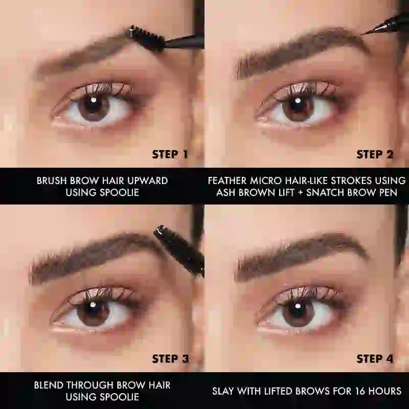 Nyx Brow Tint Pen Lift&Snatch! Brow Tint Pen, Long Lasting 16H, Vegan Formula, Shade Ash Brown , 1 ml