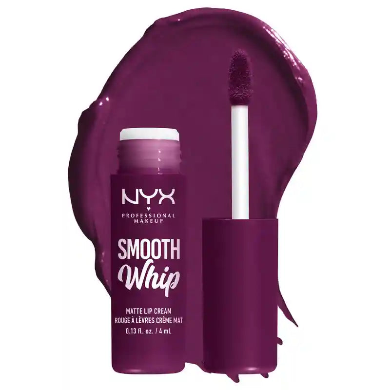Nyx Smooth Whip Matte Lip Cream, Creamy Liquid Lipstick, Matte, Shade Berry Bed Sheets , 4 ml