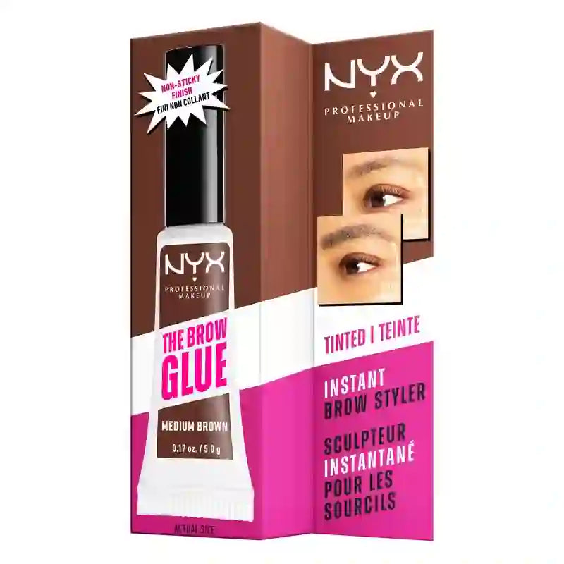 Nyx The Brow Glue, Long Lasting Brow Gel, Shade 02 Medium Brown , 5 gr
