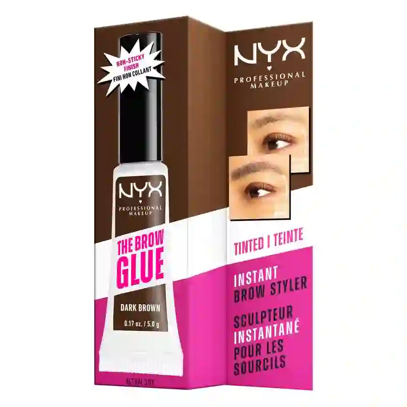 Nyx The Brow Glue, Long Lasting Brow Glue Gel, Shade 03 Dark Brown , 5 gr