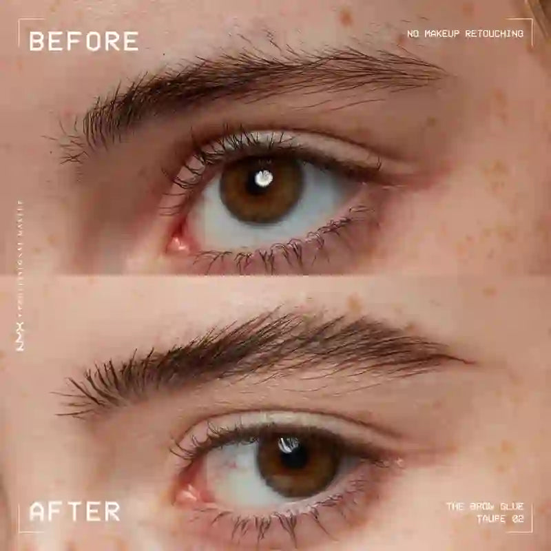 Nyx The Brow Glue, Long Lasting Brow Gel, Shade Taupe 02 , 5 g