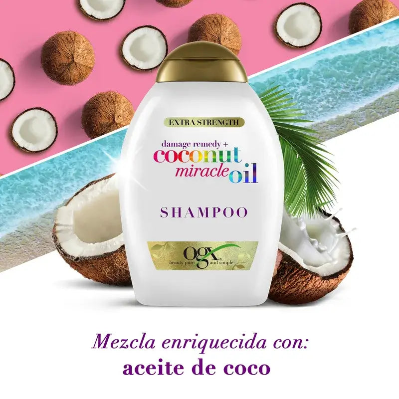 OGX Coconut Miracle Oil Extra Strength Conditioner, Repairs and Revives Damaged Hair, 385 ml