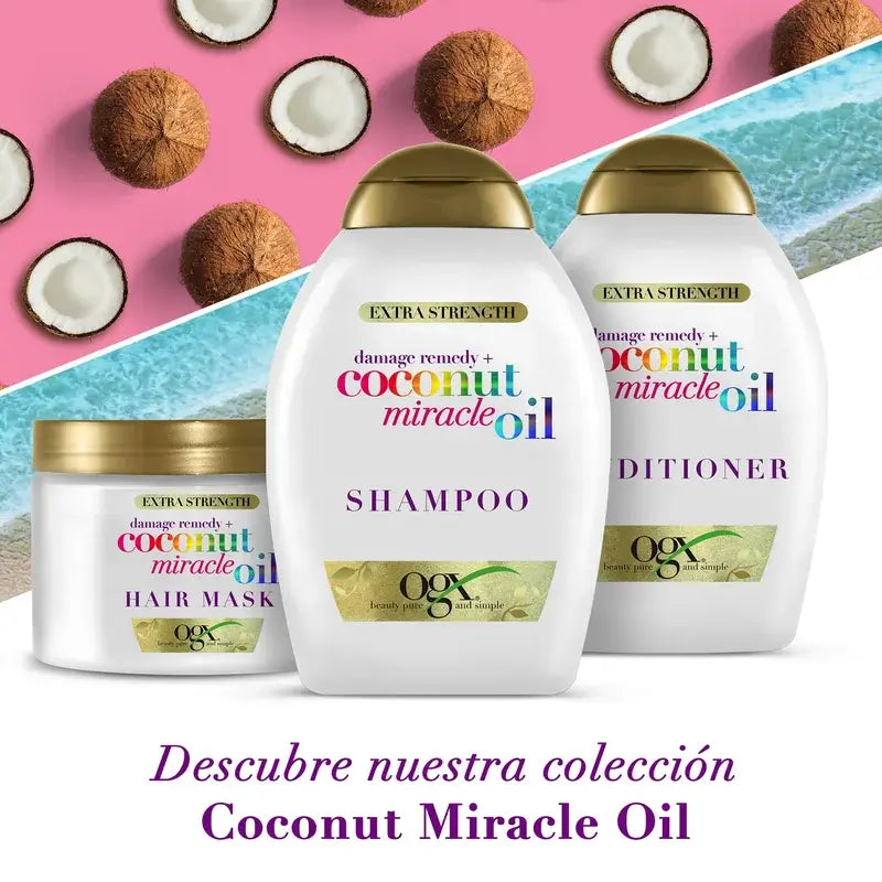 OGX Coconut Miracle Oil Extra Strength Conditioner, Repairs and Revives Damaged Hair, 385 ml