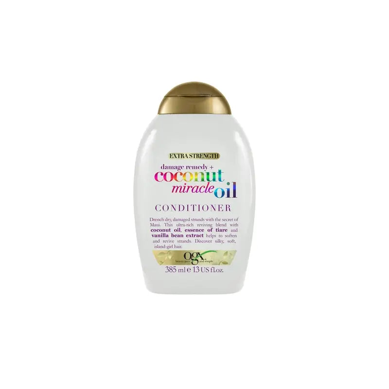OGX Coconut Miracle Oil Extra Strength Conditioner, Repairs and Revives Damaged Hair, 385 ml