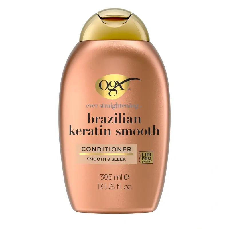 OGX Brazilian Keratin Conditioner, for Wavy or Curly Hair, Smoothes, Strengthens and Moisturises, 385ml