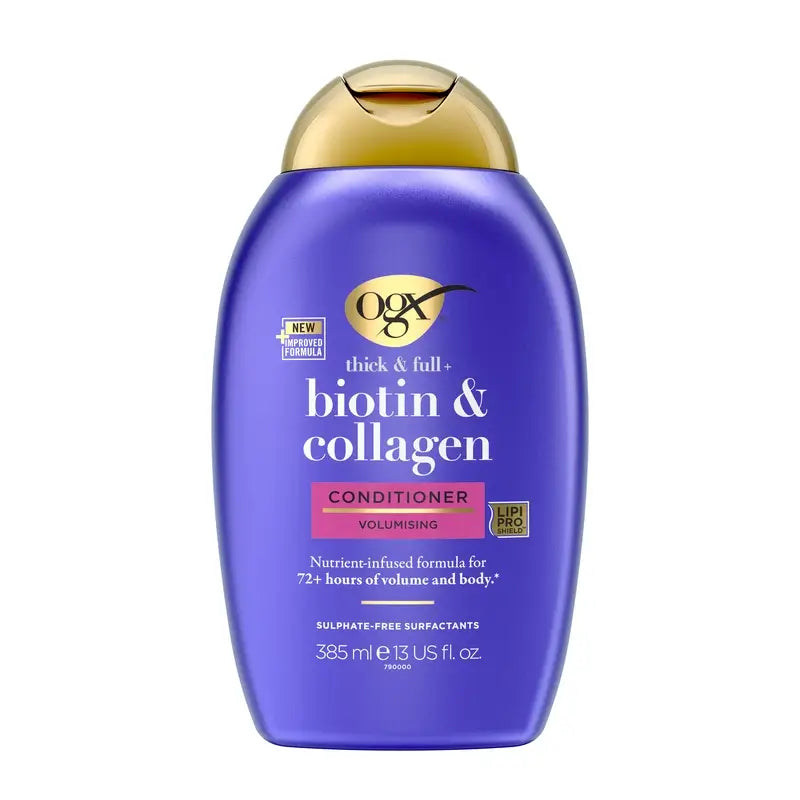 OGX Sulfate, Biotin and Collagen Free Conditioner, Voluminous & Healthy Hair, 385 ml