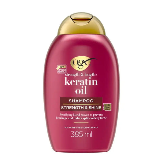 OGX Keratin Oil Shampoo, Brittle Hair, Moisturising and Strengthening, 385 ml