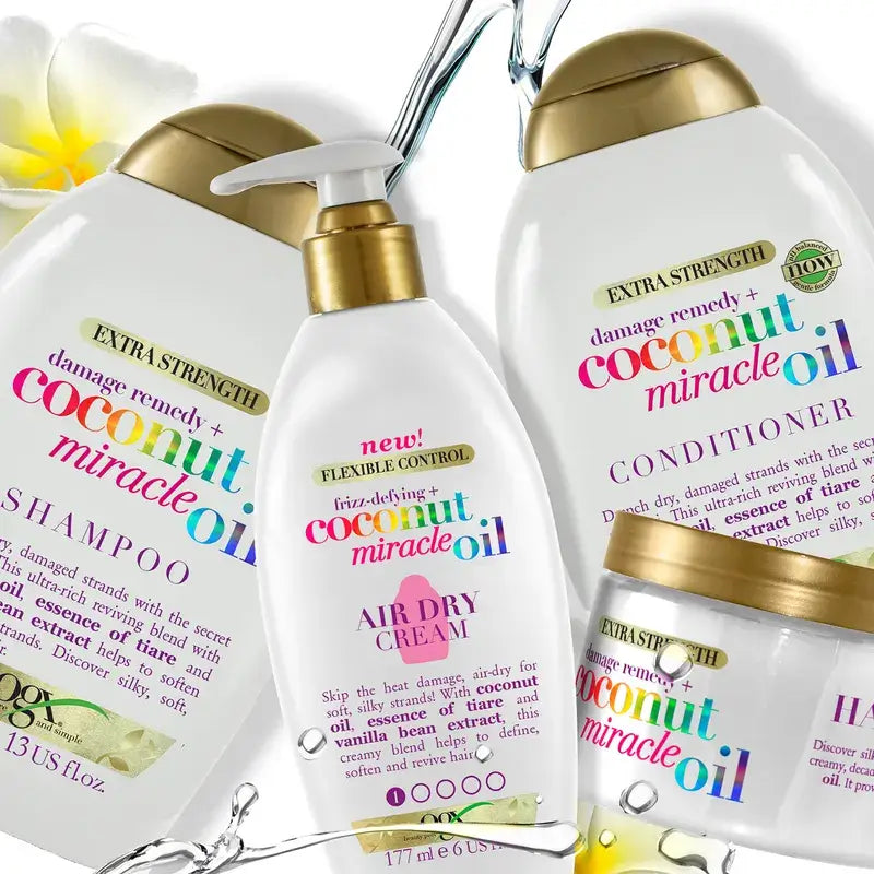 OGX Coconut Miracle Oil Shampoo, Repairs and Revives Damaged Hair, 385 ml