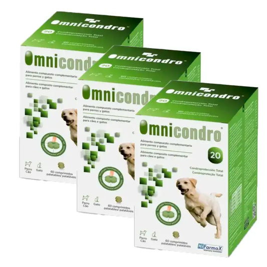 Omnicondro 20 Chondroprotector Dogs, Pack 3 x 60 Tablets