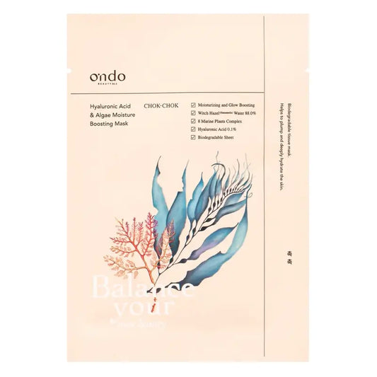 Ondo Beauty 36.5 Hyaluronic Acid & Algae Moisture Boosting Chok-Chok Mask, 25 gr