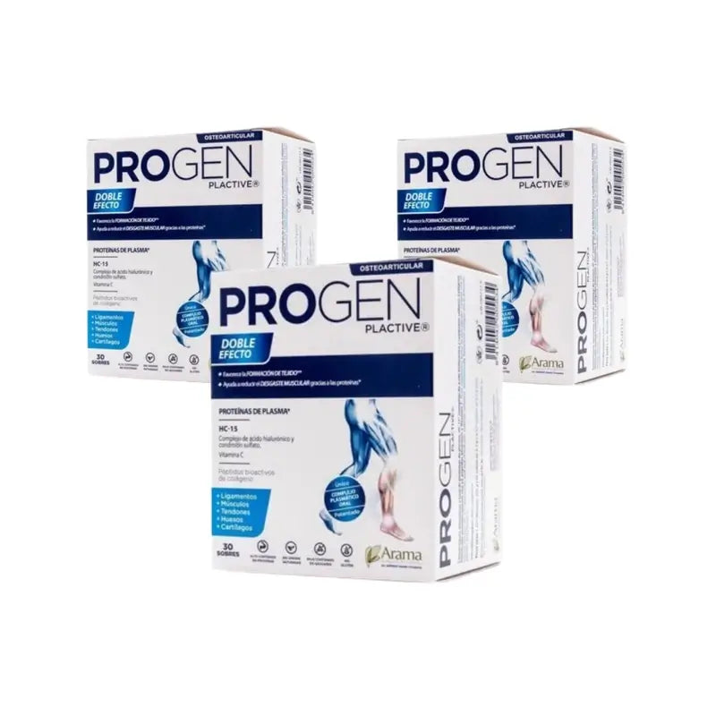 Opko Progen Plactive Double Effect Plasma Proteins Pack 3 x 30 sachets