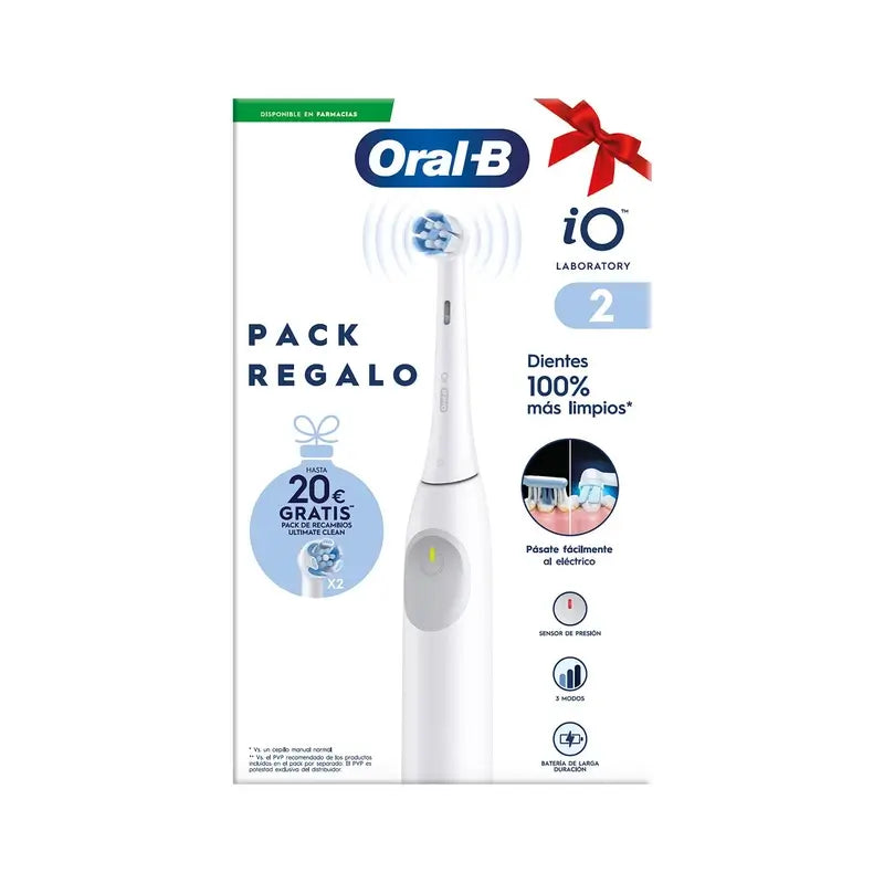 Oral B Braun Electric Toothbrush Io2 White, 2 Brush Heads, 1 pack