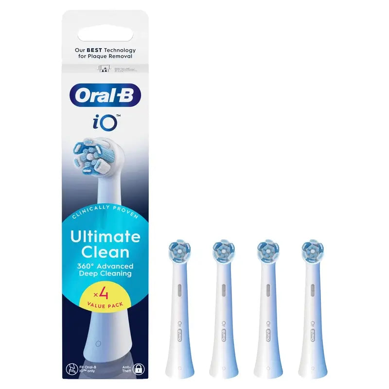 Oral-B iO Ultimate Clean Replacement Brush Heads, 4-Pack
