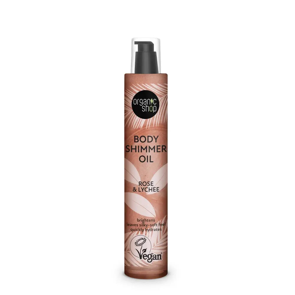 Organic Shop Body Shimmer Rose & Lychee Oil, 100 Ml