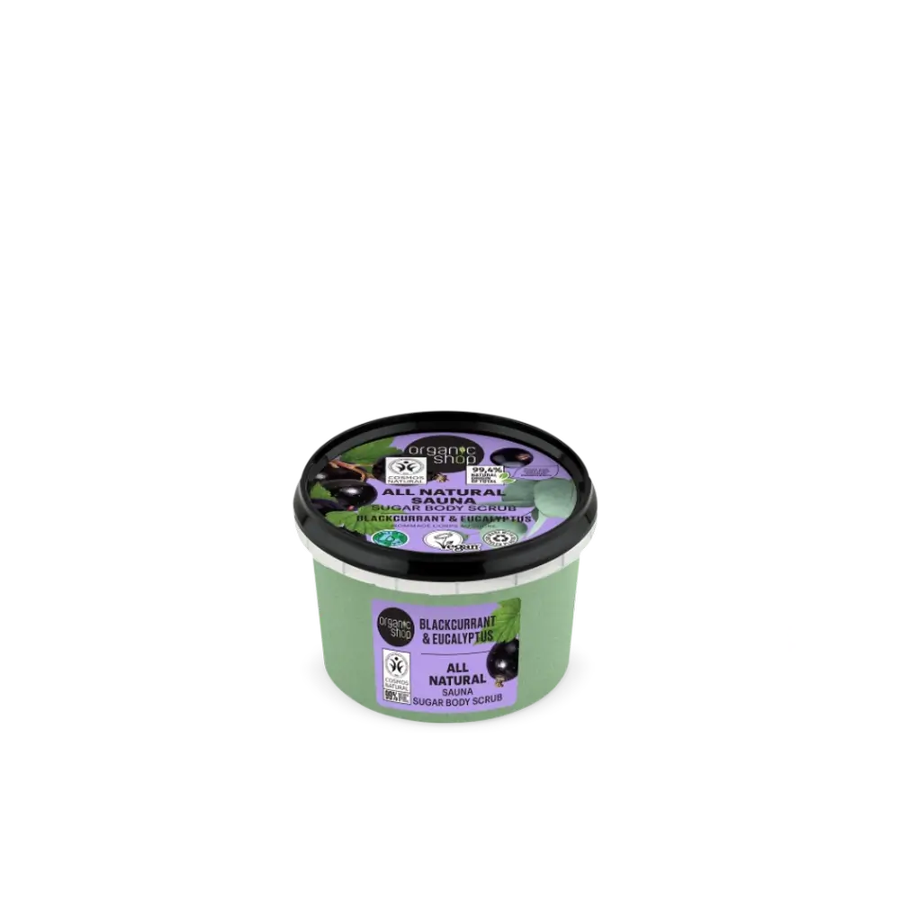 Organic Shop Blackcurrant & Eucalyptus Sugar Body Scrub With Sauna Effect, 250 Ml