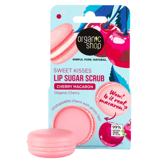 Organic Shop Fac Cherry Macaron Sugar Lip Scrub , 10 ml