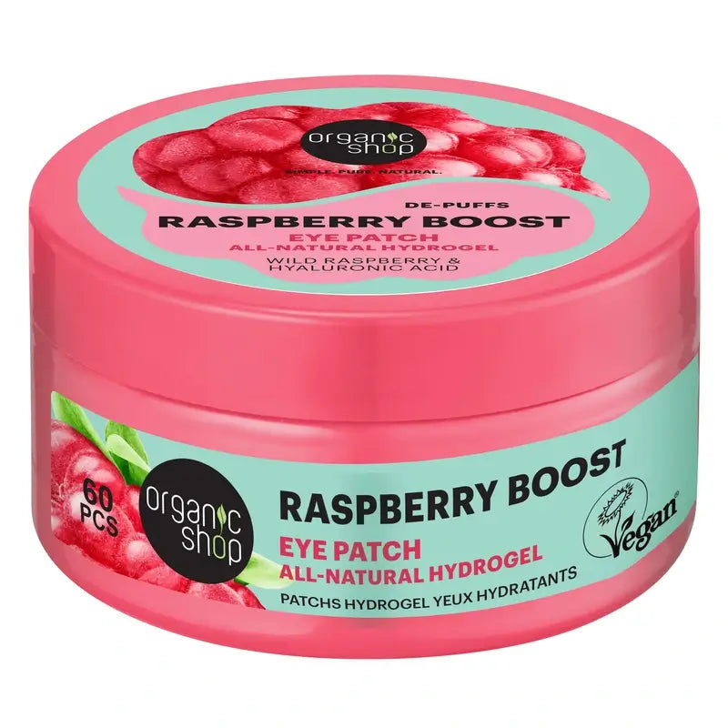 Organic Shop Fac Raspberry Boost" Anti-Swelling Hydrogel Patches For Eye Contour Area , 60 pcs