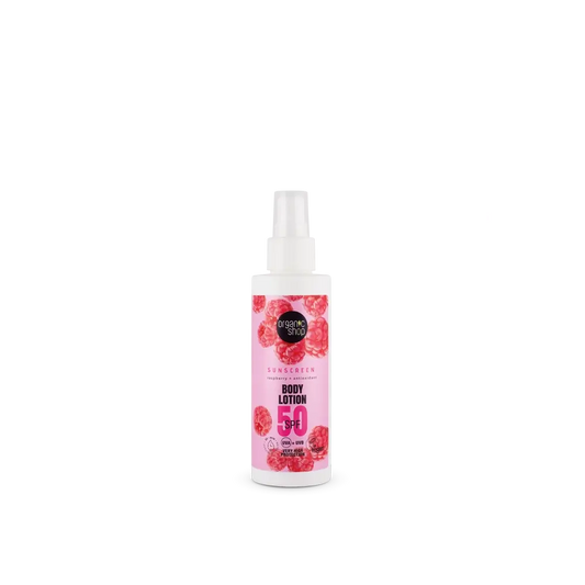Organic Shop Raspberry + Antioxidant Sunscreen Body Lotion Spf50, 150 Ml