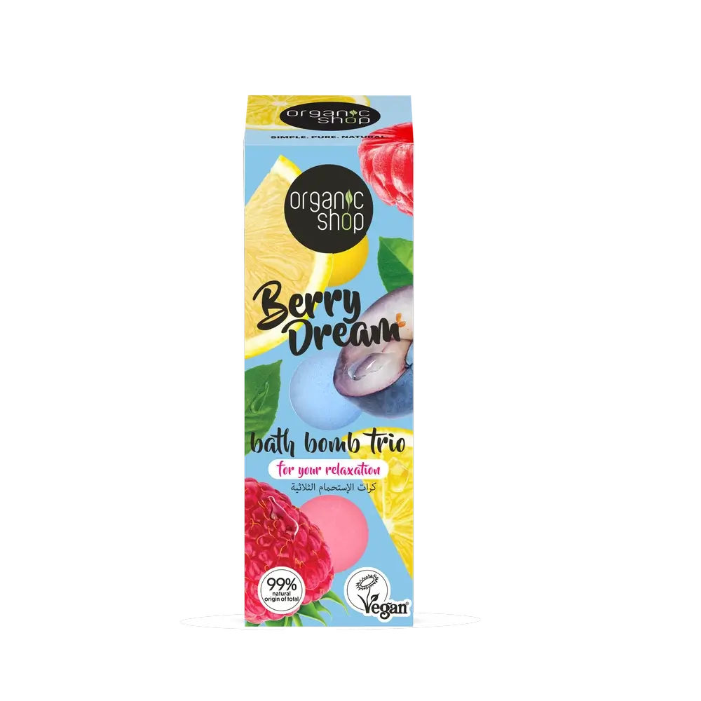 Organic Shop Berry Dream Bath Bomb Trio, 3 X 85 G