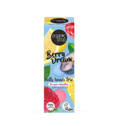 Organic Shop Berry Dream Bath Bomb Trio, 3 X 85 G