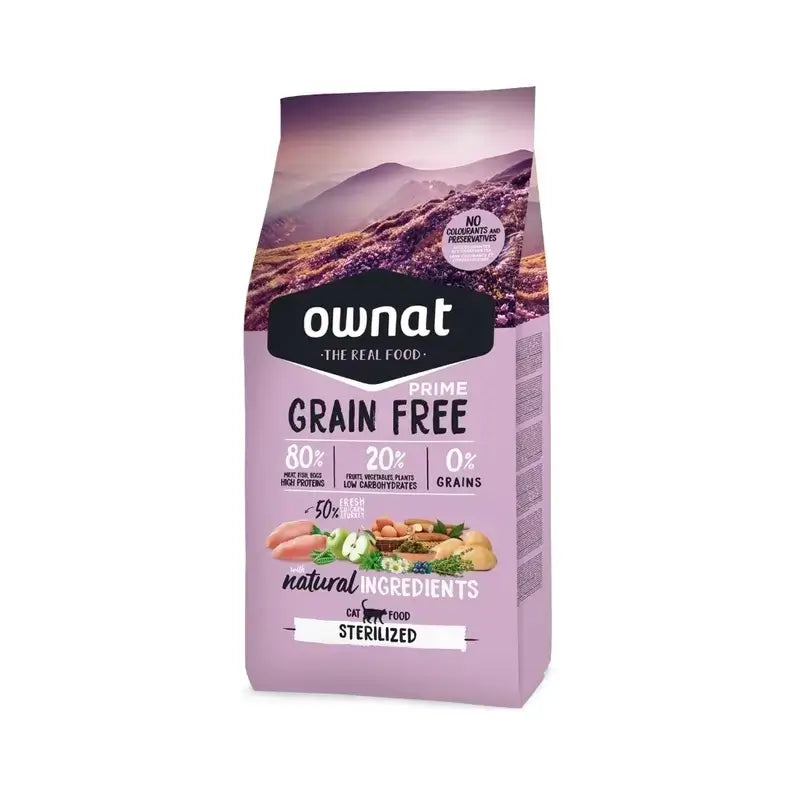 Ownat Prime Feline Adult Sterilised Grain Free 8Kg , cat food