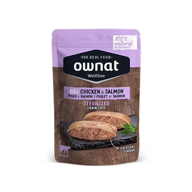 Ownat Wetline Feline Sterilized Chicken Salmon 12X85Gr