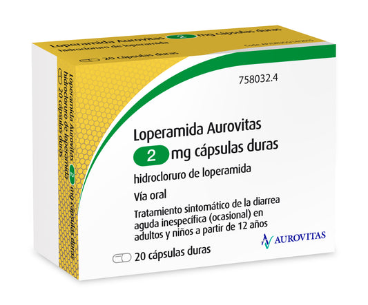 Aurovitas Loperamide 2 mg, 20 Capsules