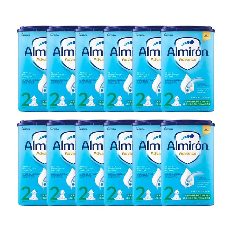 Pack 12 X Almiron Advance 2, Powdered Formula for Babies, from 6 Months, 800g
