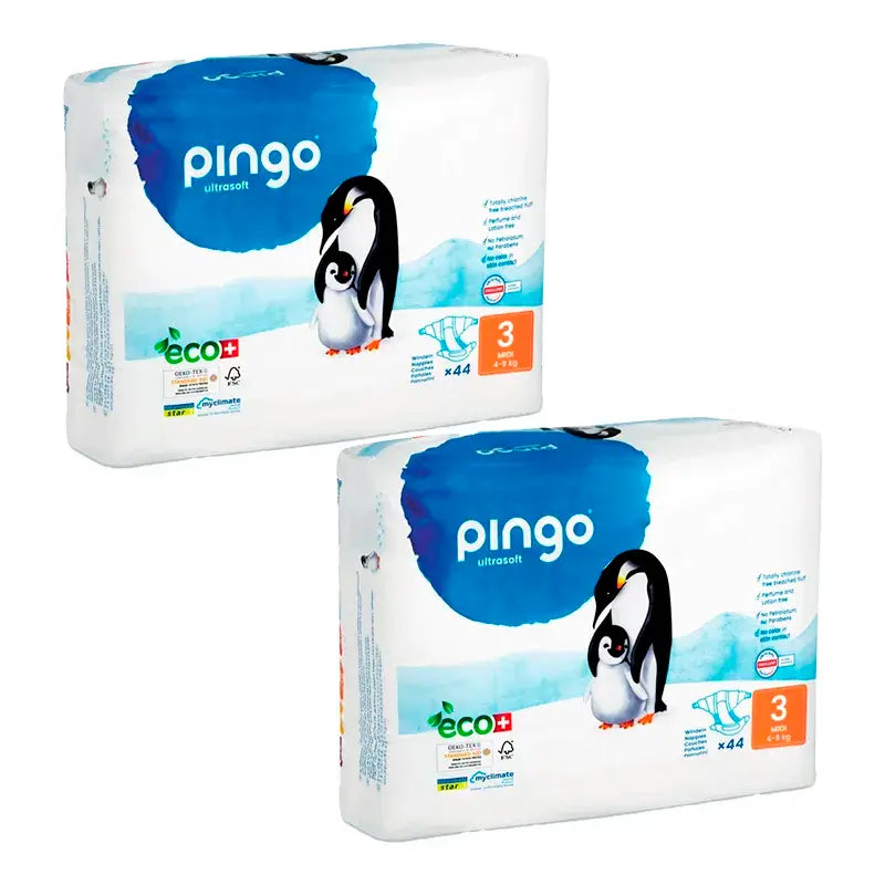 Pingo Ecological Nappy Size 3 Midi, Pack 2 X 44 Pcs.